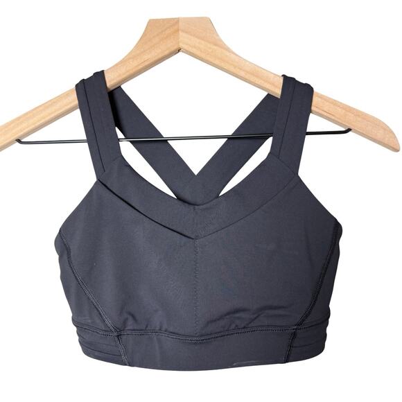 Lululemon Run On Black Sports Bra Performance Running Womens Size 4 - Picture 1 of 7